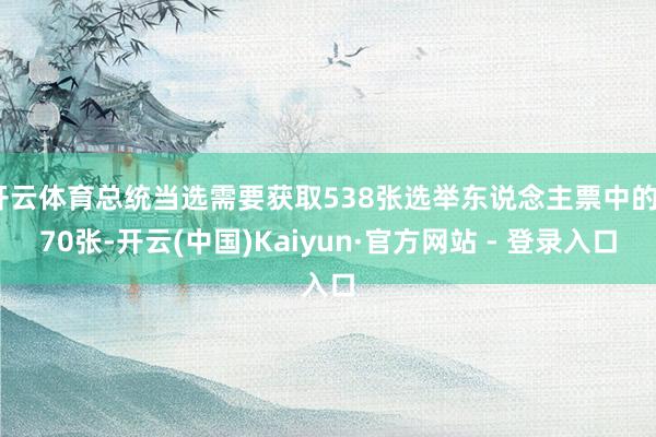 开云体育总统当选需要获取538张选举东说念主票中的270张-开云(中国)Kaiyun·官方网站 - 登录入口