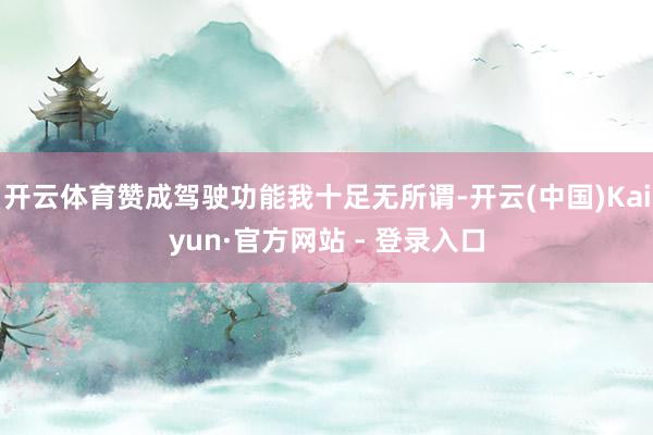 开云体育赞成驾驶功能我十足无所谓-开云(中国)Kaiyun·官方网站 - 登录入口