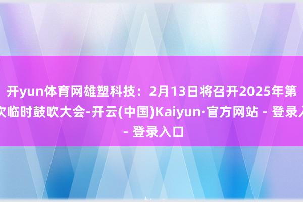 开yun体育网雄塑科技：2月13日将召开2025年第一次临时鼓吹大会-开云(中国)Kaiyun·官方网站 - 登录入口