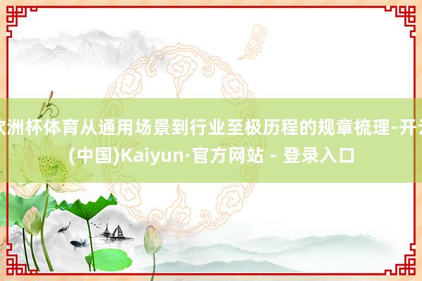 欧洲杯体育从通用场景到行业至极历程的规章梳理-开云(中国)Kaiyun·官方网站 - 登录入口
