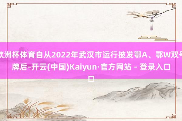 欧洲杯体育自从2022年武汉市运行披发鄂A、鄂W双号牌后-开云(中国)Kaiyun·官方网站 - 登录入口