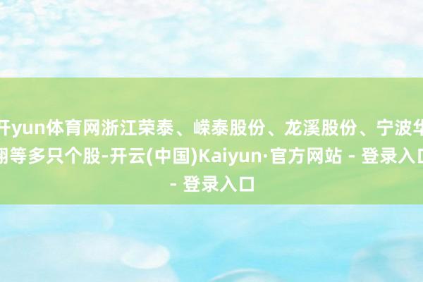 开yun体育网浙江荣泰、嵘泰股份、龙溪股份、宁波华翔等多只个股-开云(中国)Kaiyun·官方网站 - 登录入口