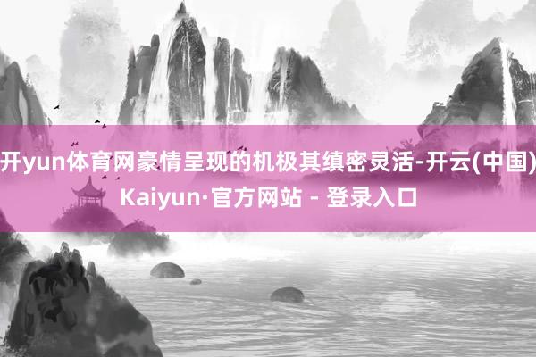 开yun体育网豪情呈现的机极其缜密灵活-开云(中国)Kaiyun·官方网站 - 登录入口