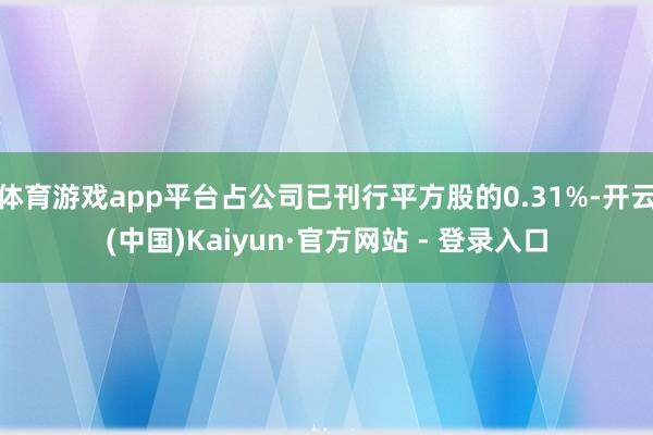 体育游戏app平台占公司已刊行平方股的0.31%-开云(中国)Kaiyun·官方网站 - 登录入口