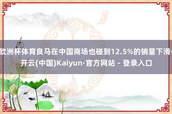 欧洲杯体育良马在中国商场也碰到12.5%的销量下滑-开云(中国)Kaiyun·官方网站 - 登录入口
