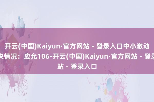 开云(中国)Kaiyun·官方网站 - 登录入口中小激动总表决情况：应允106-开云(中国)Kaiyun·官方网站 - 登录入口