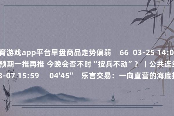 体育游戏app平台早盘商品走势偏弱    66  03-25 14:06     03'54''    欧央行降息预期一推再推 今晚会否不时“按兵不动”？丨公共连线    252  03-07 15:59     04'45''    乐言交易：一向直营的海底捞通达加盟了 背后原因几何    64  03-07 13:00     01'22''    华夏证券：展望股指总体将防守颠簸神志｜有看投    43  03-07 12:43     185'00''    2024年3月6日《市集零距离》下昼    77  03-06 16:05     一财最热    点击关闭-开云(中国)Kaiyun·官方网站 - 登录入口