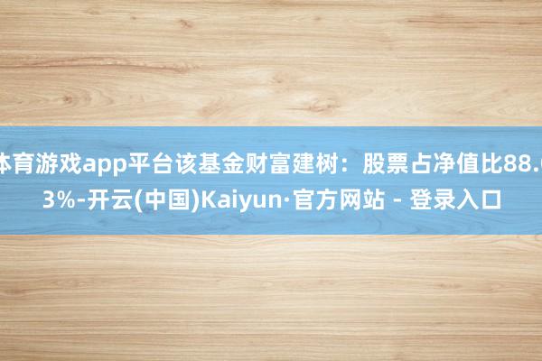 体育游戏app平台该基金财富建树：股票占净值比88.03%-开云(中国)Kaiyun·官方网站 - 登录入口