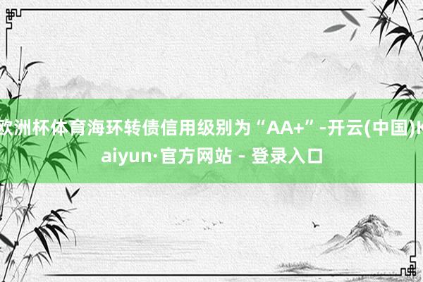 欧洲杯体育海环转债信用级别为“AA+”-开云(中国)Kaiyun·官方网站 - 登录入口