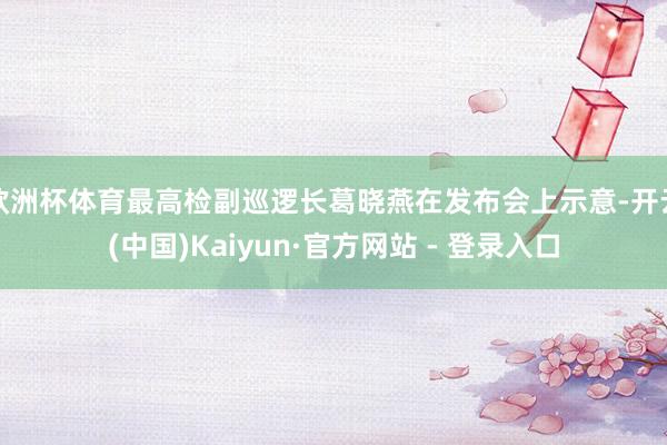 欧洲杯体育最高检副巡逻长葛晓燕在发布会上示意-开云(中国)Kaiyun·官方网站 - 登录入口